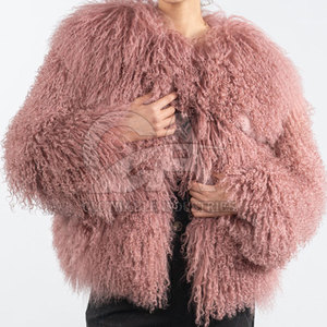 Abrigo de Piel de Mongolia de Manga Larga en Talla Adulto, Chaqueta Cálida de Invierno para Mujer, Abrigo de Piel de Mongolia Genuina - Product Image 3
