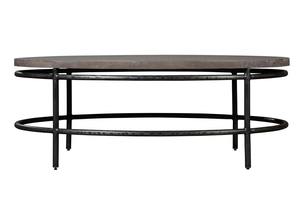 Table basse ronde industrielle noire multifonctionnelle en métal et bois, style moderne minimaliste et écologique, pour salon 2026 - Product Image 2