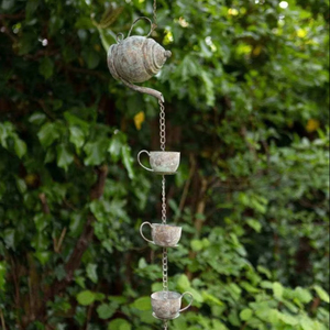 Chaînes de pluie en fer |   Chaînes de récupération d'eau de pluie pour jardin d'extérieur faites à la main en Inde - Product Image 1