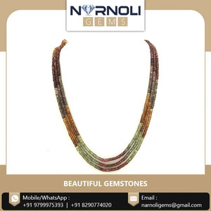 Achat de collier de perles à facettes en saphir naturel à 3 lignes: nouvelle collection de cordes de pierres précieuses à des prix de gros pour élégant - Product Image 2