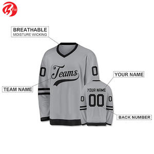 Custom Quality Men Wear Ice Hockey Jersey Hip Hop Personalized Printed <b>Long</b> <b>Sleeves</b> Hockey Jersey for Men - Product Image 2