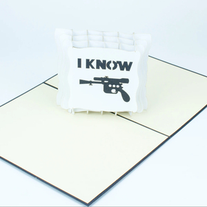 Carte de voeux 3D personnalisable en noir blanc pour transport quotidien, artisanat en papier fait main pour mariages, carte-cadeau de style bricolage - Product Image 1