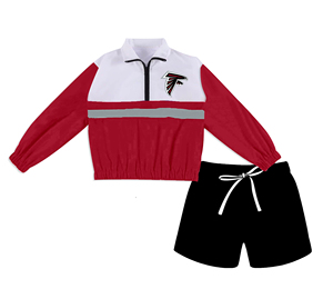 Ensemble de vêtements décontractés pour garçons en bas âge, écologiques, en spandex/polyester, 2 pièces, camouflage, haut à fermeture éclair partielle + short noir à cordon de serrage - Product Image 1