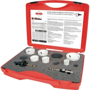 Hole <b>Saws</b> 8-Piece Set 22-68mm Cutting Depth 38mm RUKO HSSE-Co8-Bi-Metal - Product Image 1