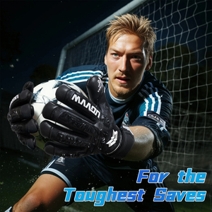 ถุงมือผู้รักษาประตูหนังสำหรับเยาวชนแบบปรับได้สำหรับฝึกซ้อมกลางแจ้งพร้อมผ้าป้องกันนิ้วและระบายอากาศได้ดี - Product Image 2