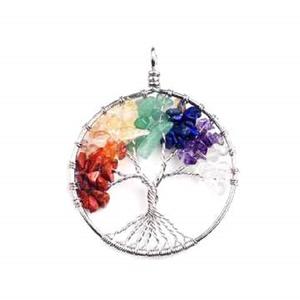 Pendentif arbre de vie naturel à sept chakras de meilleure qualité, vente en gros de bijoux à vendre - Product Image 2