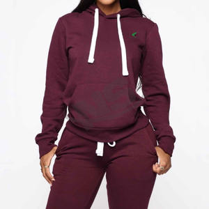 Custom Women Tracksuit <b>Hooded</b> Collar Winter Fleece Tracksuits With Logo Printing Top Quality Wholesale Sportswear Set - Product Image 2