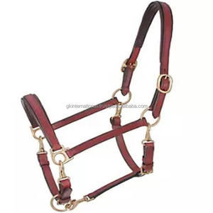 Licou de cheval en cuir personnalisé avec accessoires en laiton massif, vente en gros équitation licou en cuir véritable en 3 couleurs - Product Image 3