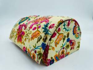 YASHVI EXPORTS YE1225 Boîte de rangement à bijoux en forme de dôme au design magnifique, en tissu de coton avec des perles, porte-bague, colliers - Product Image 3