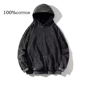 Sudadera con capucha de gran tamaño con hombros caídos para hombre, mezcla de algodón básico, sin aguijón, peso pesado, térmica para invierno, impresión Digital - Product Image 3