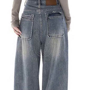 Custom Casual Summer Mid Corduroy High Quality <b>Women</b> <b>Baggy</b> <b>Jeans</b> Pant Solid Color Comfortable - Product Image 6