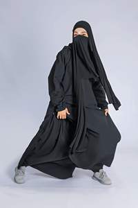 Ropa Deportiva Holgada de Invierno con Estampado Transpirable de Secado Rápido para Mujeres Musulmanas, Poliéster/Nailon, Talla Grande - Product Image 3