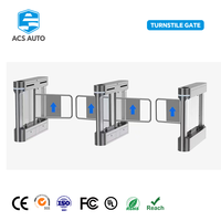 Portillon de sécurité piétonnier en acier inoxydable ACS AUTO avec lecteur de code QR et système de contrôle d'accès pour salle de sport - Portillon pivotant