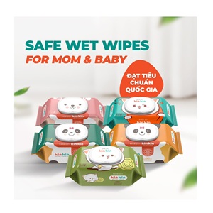 KINKIN 80 lingettes humides de qualité supérieure pour le nettoyage de la peau en tissu non tissé pour les bébés fabriquées au Vietnam - Product Image 1