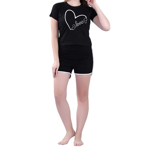 Vente directe en usine du meilleur ensemble de shorts 2 pièces pour femmes ensemble de shorts et t-shirts d'été écologiques pour femmes nouvel arrivage - Product Image 1