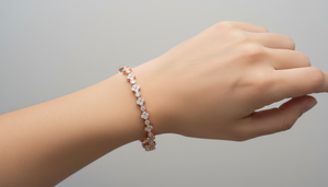 ทอง14K & เพชรธรรมชาติผู้หญิงกำไลเพชรลายดอกไม้ที่กำลังมาแรง | 3.30Ctw - Product Image 6