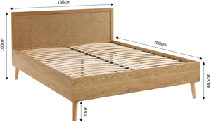 إطار سرير خشبي حديث بحجم كوين مع تخزين في الرأس، تصميم متين لغرفة النوم، خدمة تصنيع حسب الطلب - Product Image 2