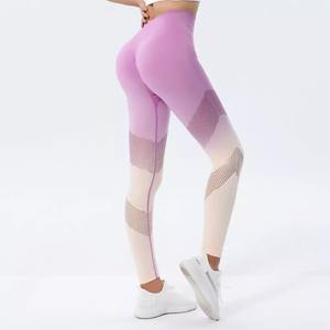 Pantalon de yoga personnalisé taille haute Offre Spéciale vêtements de sport en soie pour femmes leggings d'entraînement serrés avec logo vente en gros pour une utilisation en salle de sport - Product Image 3