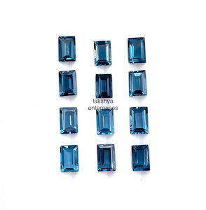 6x8mm London Blue Topaz Baguette Cut Stone Beads pour la fabrication de bijoux Topaze naturelle à facettes pierres précieuses en vrac du fabricant en vrac - Product Image 5