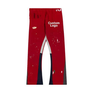 Pantalones de chándal personalizados de alta calidad para hombre, pantalones de chándal rectos de lona con cintura elástica acampanados informales para correr - Product Image 6