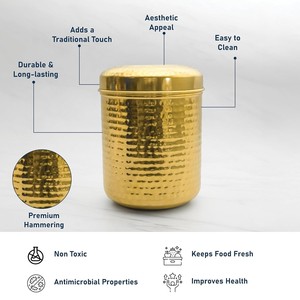 Stainless Steel Handcrafted Glossy Polished Food <b>Safe</b> Dishwasher <b>Safe</b> Container for Kitchen Spice Sugar Kawa Boxes-Home Camping - Product Image 4