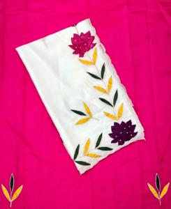 Evergreen Design Belle Georgette Avec Fleurs Broderie À La Main Saree Fabricant Et Fourniture De Surat - Product Image 2