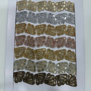 Encaje Bordado de Malla de 30 mm, Adorno Tradicional de Lujo Hecho a Mano, Red de Poliéster con Lentejuelas, Hilo Metálico, Todos los Colores, Elegantes Saris - Product Image 1