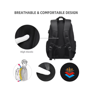 BEARKY Ethnic Style Waterproof Oxford Backpack with USB Port 15.6 Inch <strong>Laptop</strong> Bag Large Capacity Travel <strong>Rucksack</strong> <strong>for</strong> Men <strong>Women</strong> - Product Image 3
