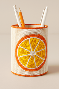 Organisateur de bureau de luxe avec broderie de perles porte-stylo floral perlé motif floral vibrant cadeau décoratif porte-pinceau de maquillage - Product Image 5