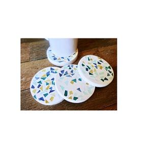 ที่รองแก้วโมเสคหลากสีสำหรับงานหัตถกรรมตกแต่งบนถ้วยแก้วโมเสคแก้วกาแฟ - Product Image 3