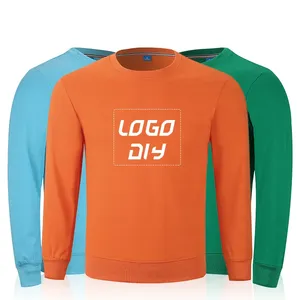 เสื้อสเวตเชิ้ตคอกลมขายดีสำหรับผู้ชาย แห้งเร็ว เป็นมิตรกับสิ่งแวดล้อม MOQ ต่ำ รับสกรีนโลโก้ สีสันโดดเด่น ผ้าโพลีเอสเตอร์ผสมคอตตอน - Product Image 1