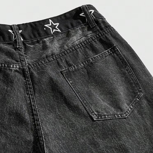 Tendance 2025 hommes décontracté droit tricoté Denim Shorts 100% coton séchage rapide respirant tailles personnalisées pas cher prix nouveauté - Product Image 2