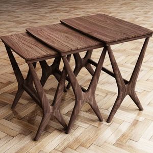 Elegante juego de mesa de anidación diseñado para la funcionalidad en cabañas de casas pequeñas o dormitorios de estudiantes que necesitan ahorrar espacio - Product Image 5