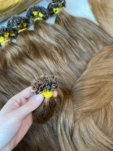 Hot dell Double dessiné couleur rouge pointe plate extension de cheveux cheveux humains non transformés 100% cheveux vietnamiens bruts prix de gros - Product Image 5