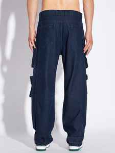 Pantalones Cargo Largos de Lona para Hombre, Estilo Urbano, Cintura Alta, Bolsillos Vintage, Ajuste Regular, Transpirables, Fabricante OEM Personalizado, Unisex - Product Image 4