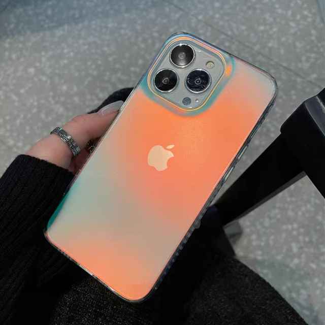 Luxury Matte Laser Gradient Clear Phone Case For iPhone 14 13 Pro MAX 12 11 X XR XS 7 8 Plus SE 2020 Armor Soft Shockproof Cover