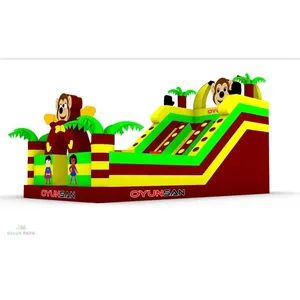 สไลเดอร์เป่าลมรูปลิงขนาดใหญ่สำหรับเด็ก ใช้งานกลางแจ้ง ทนทาน - Product Image 4