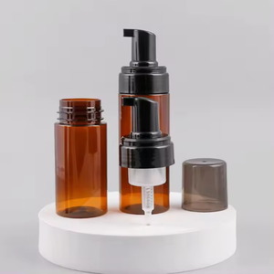 ODM OEM โรงงานราคาขวดโฟม 150ml 200ml PET Face Cleanser น้ํามันโฟมปั๊มขวดสีน้ําตาลขวดโฟมพร้อมแปรง - Product Image 3