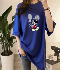 T-shirt décontracté pour femme, 100% coton, grande taille, mode, surdimensionné, manches courtes, ample, mignon, imprimé personnalisé, col respirant, été - Product Image 2