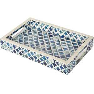 ถาดเสิร์ฟและจานตกแต่งทำจากเรซิ่นฝังลาย งานแฮนด์เมด สำหรับตกแต่งโต๊ะอาหาร ใช้ในครัว จัดเลี้ยง อาหารเช้า อาหารกลางวัน อาหารเย็น - Product Image 6