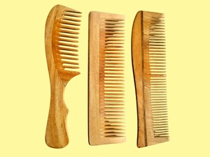 หวีไม้ทำด้วยมือหรูหราพร้อมผิวเรียบสำหรับผมสั้นยาวแห้งหรือเปียก - Product Image 3