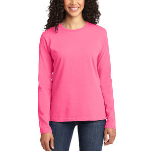 Vente en gros de t-shirts à manches longues pour femmes avec logo personnalisé à la mode/t-shirts à manches longues décontractés et confortables 100% coton - Product Image 1