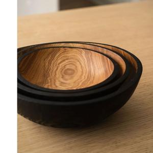 Cuenco japonés de madera de acacia torneada a mano para comedor de lujo - Product Image 2
