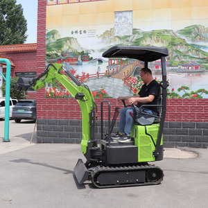 Mini-excavatrice verte de 1,2 tonne, machine de terrassement hydraulique avec moteur et chenilles en caoutchouc - Product Image 2