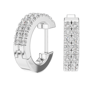 0.2 CT Lab Diamond <b>Hoop</b> <b>Earrings</b> for Women VVS-VS EF Clarity 18KT, 14KT, 10KT Gold & 925 <b>Silver</b> Rose, Yellow, White Gold - Product Image 2