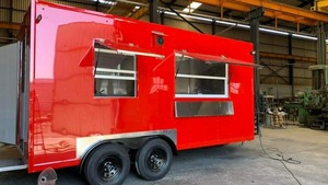 Haute demande d'occasion en acier inoxydable et fibre de verre Mini camions de restauration rapide Pizza Ice Cream Van Trailer à vendre - Product Image 5