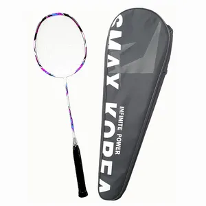 Smax raket Badminton, perlengkapan badminton 68g 7U VENUS hitam maksimum tegangan kualitas tinggi karbon penuh