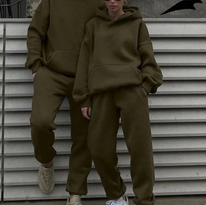 ชุดลำลองสองชิ้นสำหรับผู้ชายเสื้อฮู้ดกันหนาวมี2023โอเวอร์ไซส์ชุดวอร์มกางเกงผ้าฟลีซอบอุ่นสำหรับฤดูใบไม้ร่วงและฤดูหนาวสำหรับผู้หญิง - Product Image 5