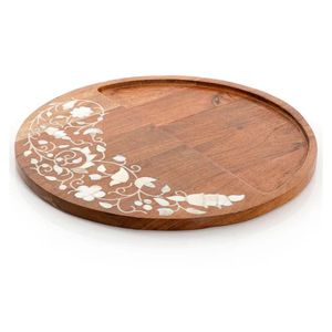 Bandeja de chocolate grabada de madera con incrustaciones de madreperla de diseño moderno, regalo llamativo para las vacaciones de Ramadán Eid - Product Image 4