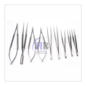 Juego de Instrumentos Microquirúrgicos, Portaagujas, Tijeras, Pinzas, Herramientas Quirúrgicas Oftálmicas de Acero Inoxidable, Kit Reutilizable - Product Image 1